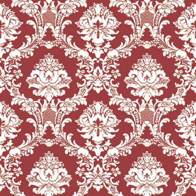 Galerie Stripes And Damask 2 Red Damask Document Smooth Wallpaper