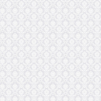 Galerie Stripes And Damask 2 Silver Grey Mini Damask Smooth Wallpaper