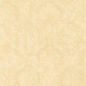 Galerie Stripes And Damask 2 Yellow Gold Canvas Damask Smooth Wallpaper
