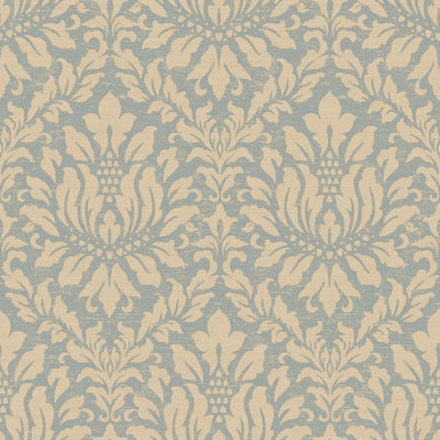 Galerie Stripes And Damask 2 Yellow Gold Stitched Damask Smooth A4 Wallpaper Sample
