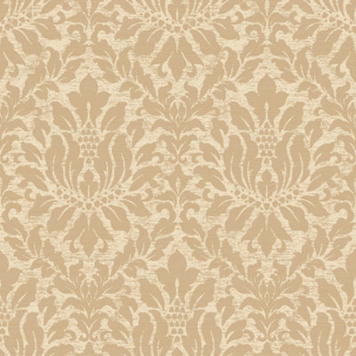 Galerie Stripes And Damask 2 Yellow Gold Stitched Damask Smooth Wallpaper