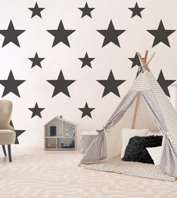 Galerie Style Sisters Double Star Black Cream SS21254 A4 Wallpaper Sample