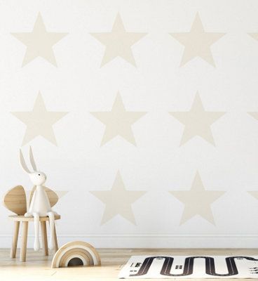 Galerie Style Sisters Single Star Beige Cream SS21243 A4 Wallpaper Sample