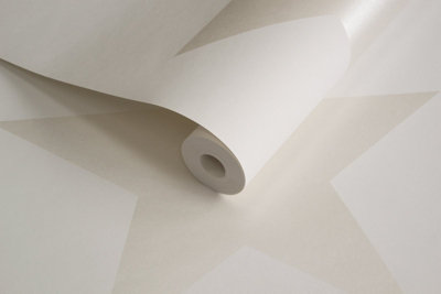 Galerie Style Sisters Single Star Pearl White Cream SS21247 A4 Wallpaper Sample