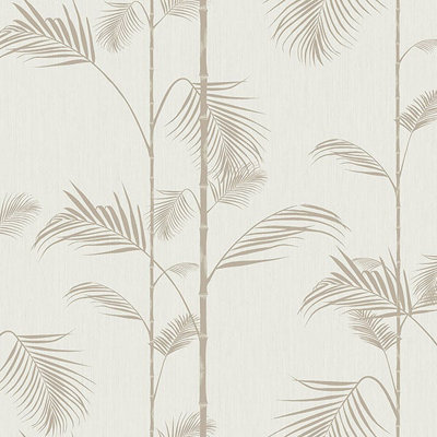 Galerie Ted Baker Eden Beige Carmel Bamboo Leaf Wallpaper Roll