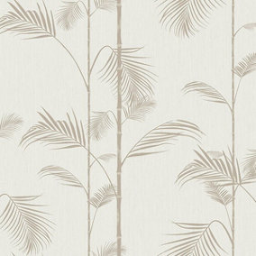Galerie Ted Baker Eden Beige Carmel Bamboo Leaf Wallpaper Roll