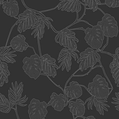 Galerie Ted Baker Eden Black Leafit Leaf Vine Wallpaper Roll