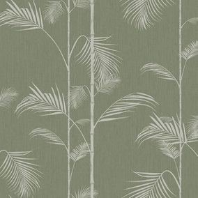 Galerie Ted Baker Eden Green Carmel Bamboo Leaf Wallpaper Roll