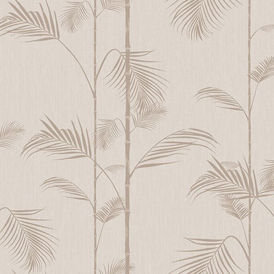 Galerie Ted Baker Eden Pink Carmel Bamboo Leaf Wallpaper Roll