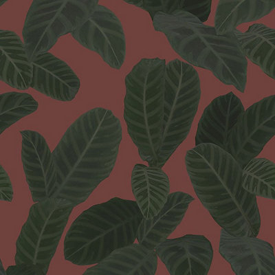 Galerie Ted Baker Eden Red Piner Large Leaf Wallpaper Roll