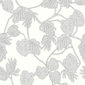 Galerie Ted Baker Eden White/Black Leafit Leaf Vine Wallpaper Roll