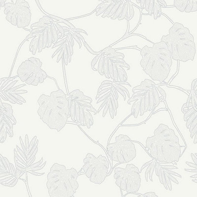 Galerie Ted Baker Eden White/Blue Leafit Leaf Vine Wallpaper Roll