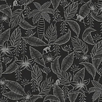 Galerie Ted Baker Fantasia Black/White Monflo Leaf Wallpaper Roll