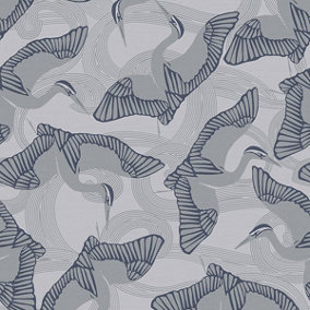 Galerie Ted Baker Fantasia Blue Cranes Wallpaper Roll