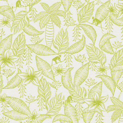 Galerie Ted Baker Fantasia Lime Green Monflo Leaf Wallpaper Roll