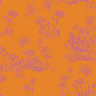 Galerie Ted Baker Fantasia Orange Laurel Safari Tree Wallpaper Roll
