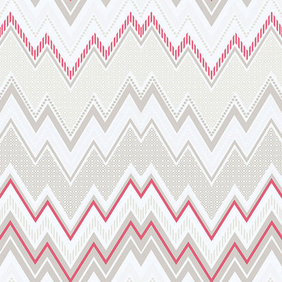 Galerie Tempo beige red pink white chevron smooth wallpaper