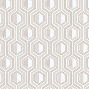 Galerie Tempo beige white geometric smooth wallpaper