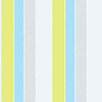Galerie Tempo blue yellow grey wide stripe smooth wallpaper
