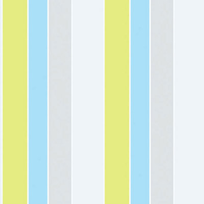 Galerie Tempo blue yellow grey wide stripe smooth wallpaper