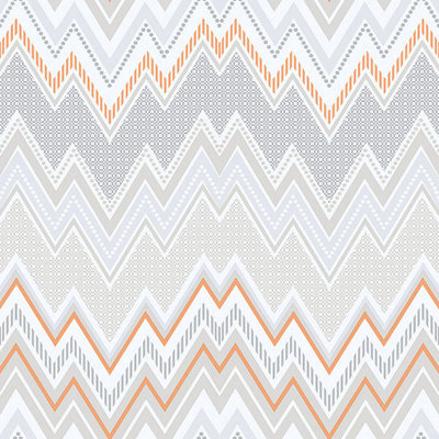 Galerie Tempo grey orange white chevron smooth wallpaper