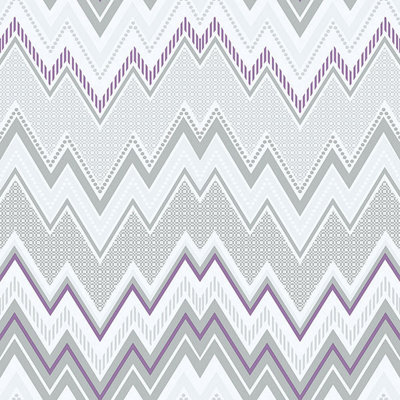 Galerie Tempo grey purple white chevron smooth wallpaper