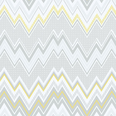 Galerie Tempo grey yellow white chevron smooth wallpaper