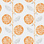Galerie Tempo orange grey floral abstract abstract smooth wallpaper