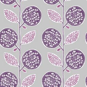 Galerie Tempo purple grey floral abstract abstract smooth wallpaper