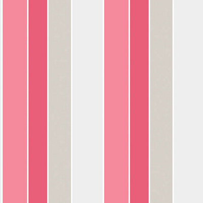 Galerie Tempo red pink grey wide stripe smooth wallpaper DIY at B&Q