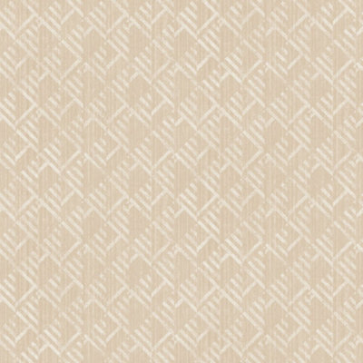 Galerie TexStyle Beige Geometric Block Flock Wallpaper Roll