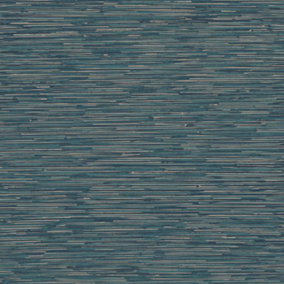 Galerie TexStyle Blue Bronze Effect Vertical Stripe Wallpaper Roll