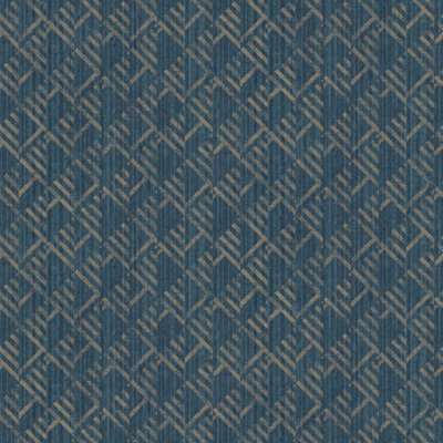 Galerie TexStyle Blue Geometric Block Flock Wallpaper Roll