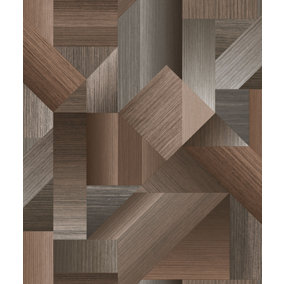 Galerie TexStyle Brown Shape Shifter Wallpaper Roll