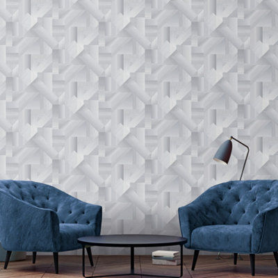 Galerie TexStyle Grey Shape Shifter Wallpaper Roll