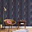 Galerie TexStyle Navy Agen Stripe Wallpaper Roll