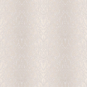 Galerie Texture Style Cream Leaf Damask Smooth Wallpaper