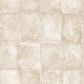 Galerie Texture Style Cream Tile Effect Smooth Wallpaper