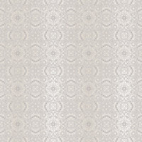 Galerie Texture Style Silver Grey Intricate Damask Smooth Wallpaper