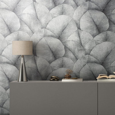 Galerie The New Design Book Beige Textured Palm Leaf Wallpaper