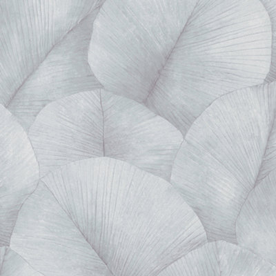 Galerie The New Design Book Blue Textured Palm Leaf  Wallpaper