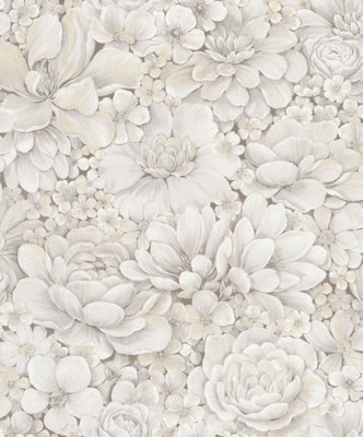 Galerie The New Design Book Collection Beige Floral Texture Wallpaper Roll