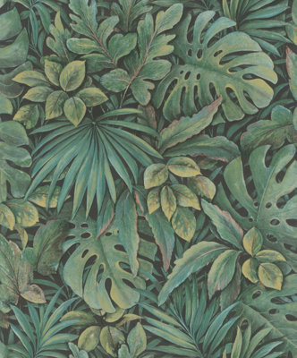 Galerie The New Design Book Collection Green Jungle Leaves Wallpaper Roll