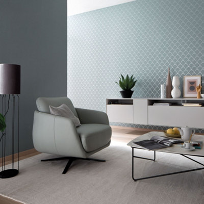 Galerie The New Design Book Grey Green Geometric Embossed Wallpaper