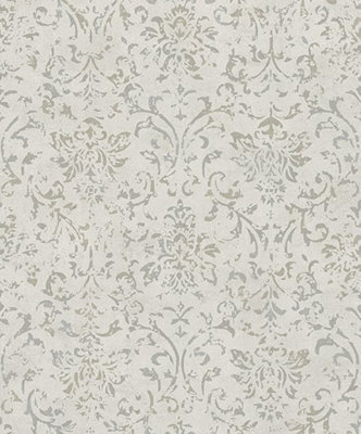 Galerie The New Design Book Metallic Beige Ornamental Mottled Damask Wallpaper Roll