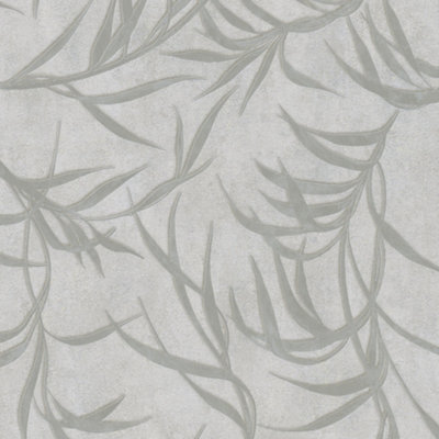 Galerie The New Design Book Metallic Warm Grey Leaf Wallpaper Roll