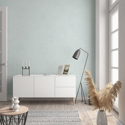 Galerie The New Textures Book Light Turquoise Linen Texture Wallpaper Roll