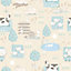 Galerie Tiny Tots 2 Beige Turquoise Farmland Smooth Wallpaper