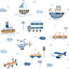 Galerie Tiny Tots 2 Brown Sky Blue Navy Transportation Smooth Wallpaper