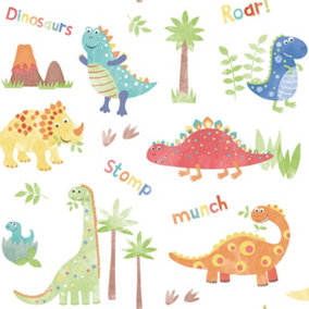 Galerie Tiny Tots 2 Primary Dinosaurs Smooth Wallpaper